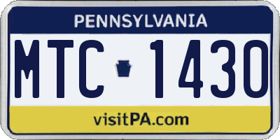 PA license plate MTC1430