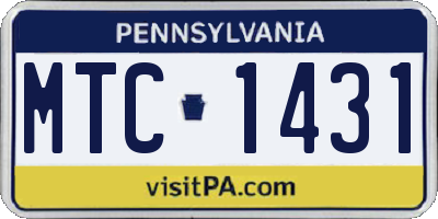 PA license plate MTC1431