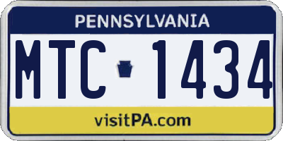 PA license plate MTC1434