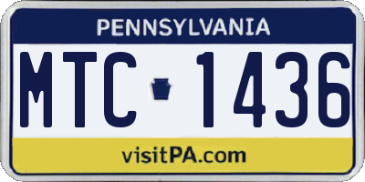 PA license plate MTC1436