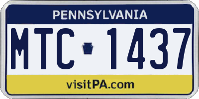 PA license plate MTC1437