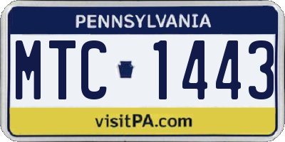 PA license plate MTC1443