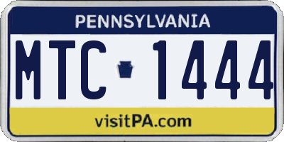 PA license plate MTC1444