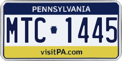 PA license plate MTC1445