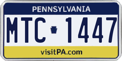 PA license plate MTC1447