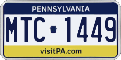 PA license plate MTC1449