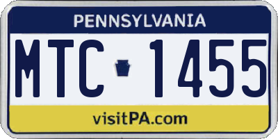 PA license plate MTC1455