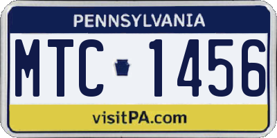 PA license plate MTC1456