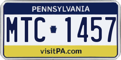PA license plate MTC1457
