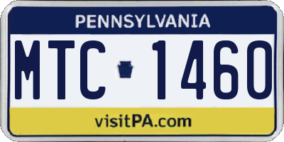 PA license plate MTC1460