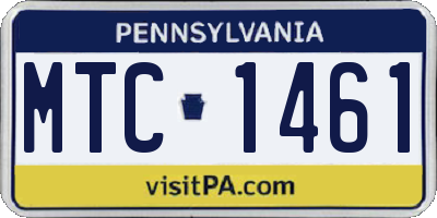 PA license plate MTC1461