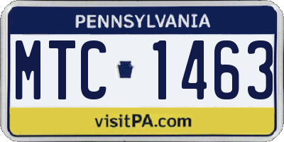 PA license plate MTC1463