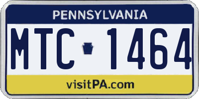 PA license plate MTC1464