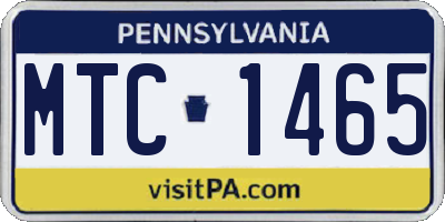 PA license plate MTC1465