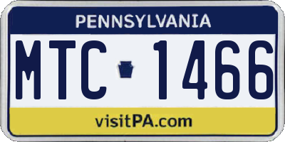 PA license plate MTC1466