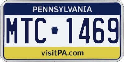 PA license plate MTC1469