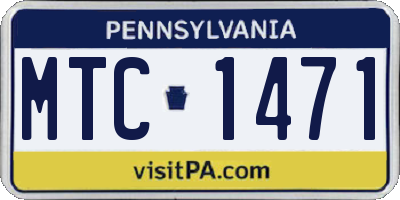 PA license plate MTC1471