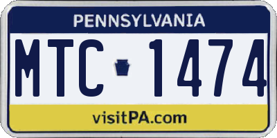 PA license plate MTC1474