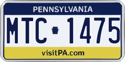 PA license plate MTC1475