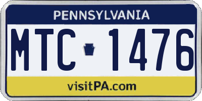 PA license plate MTC1476
