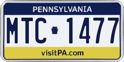 PA license plate MTC1477