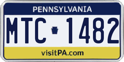 PA license plate MTC1482