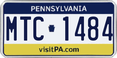 PA license plate MTC1484