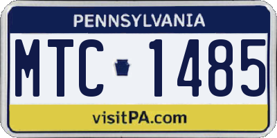PA license plate MTC1485