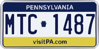PA license plate MTC1487