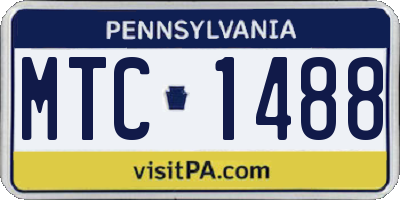 PA license plate MTC1488