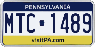 PA license plate MTC1489