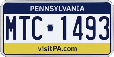 PA license plate MTC1493