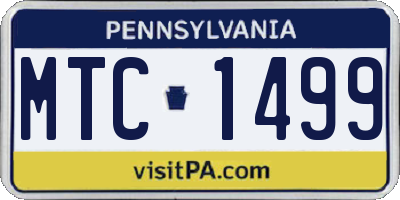 PA license plate MTC1499