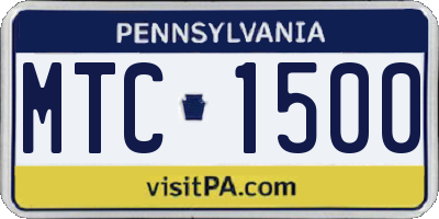 PA license plate MTC1500