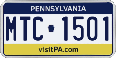 PA license plate MTC1501