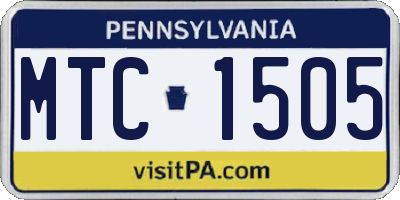 PA license plate MTC1505
