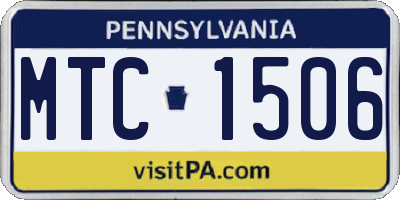 PA license plate MTC1506