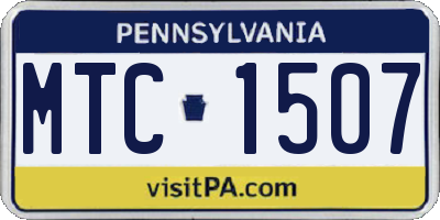 PA license plate MTC1507