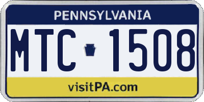 PA license plate MTC1508