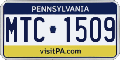 PA license plate MTC1509