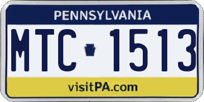 PA license plate MTC1513