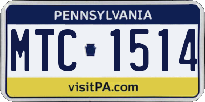 PA license plate MTC1514
