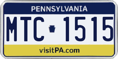 PA license plate MTC1515