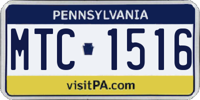PA license plate MTC1516