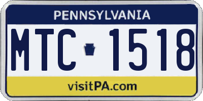 PA license plate MTC1518