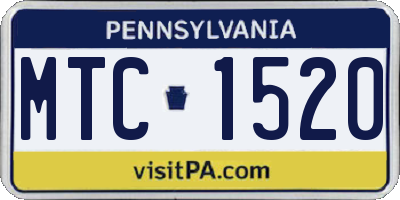 PA license plate MTC1520