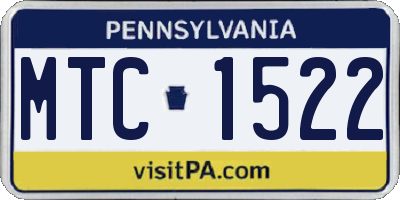 PA license plate MTC1522