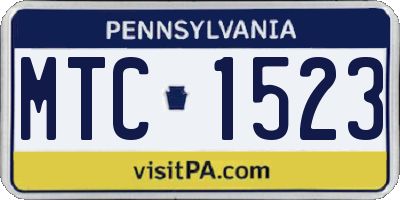 PA license plate MTC1523