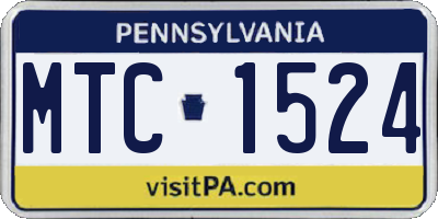 PA license plate MTC1524