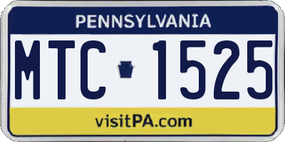 PA license plate MTC1525